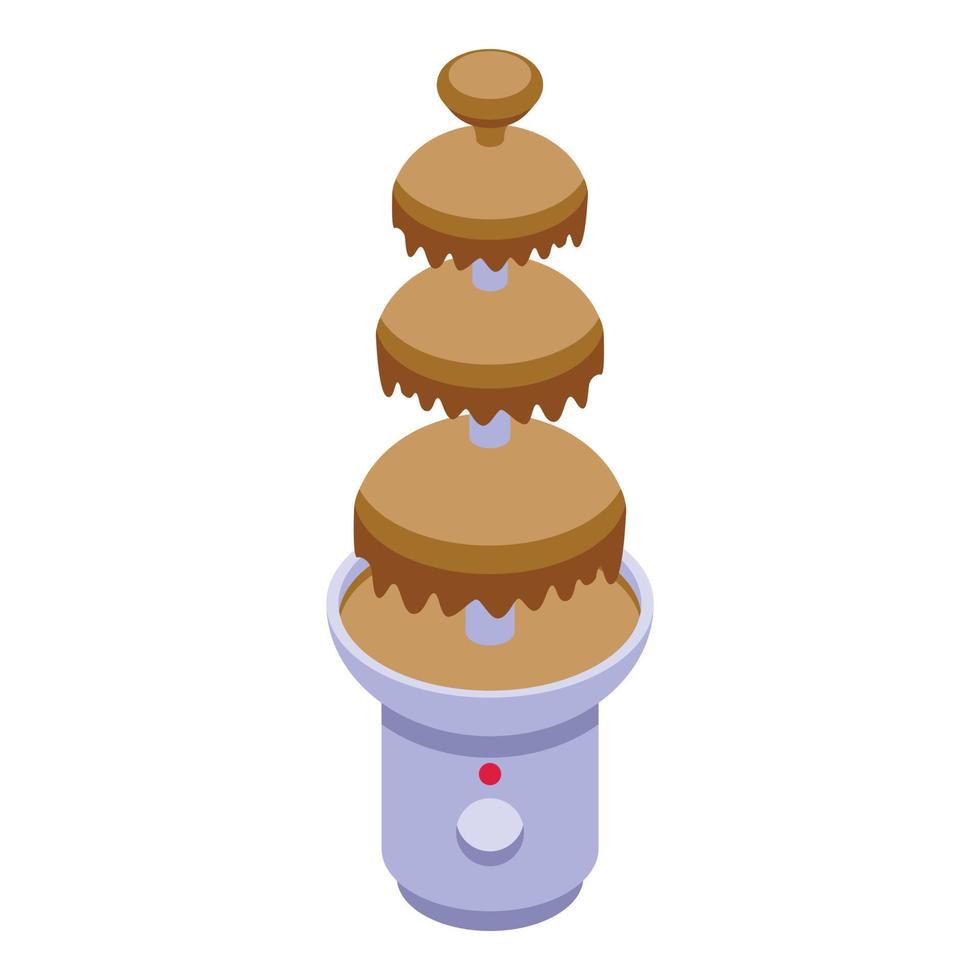 Chocolate fountain icon isometric vector. Fondue machine vector