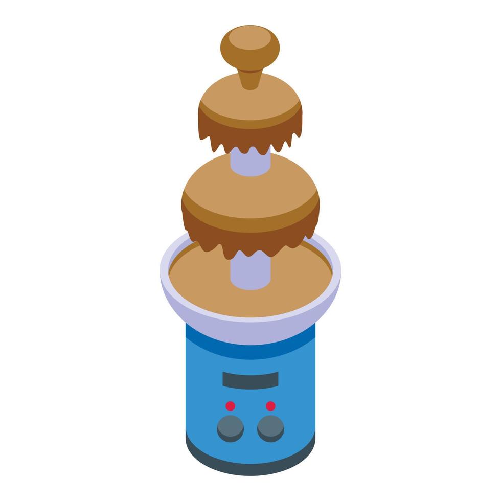 Cocoa fountain icon isometric vector. Chocolate fondue vector
