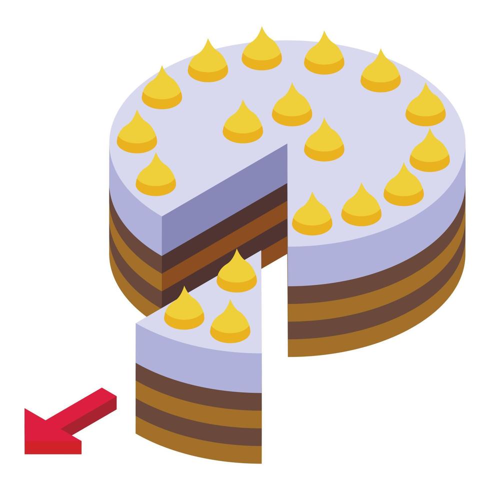 Lobbyist cake piece icon isometric vector. Business meeting vector