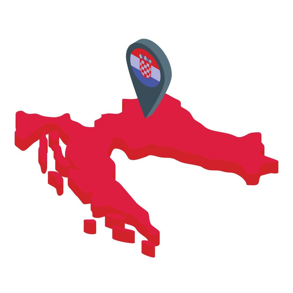 croacia hito territorio icono vector isométrico. viaje por la ciudad