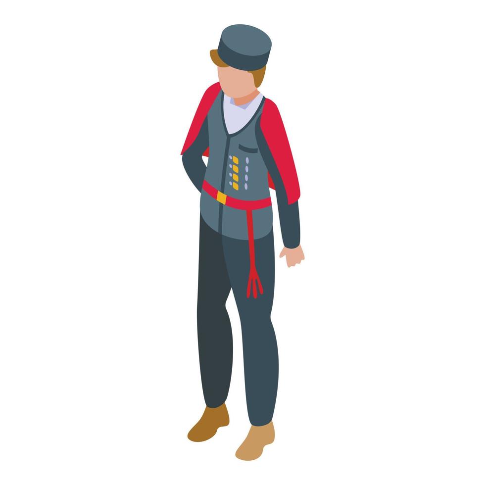 Croatia traditional boy icon isometric vector. Travel map vector