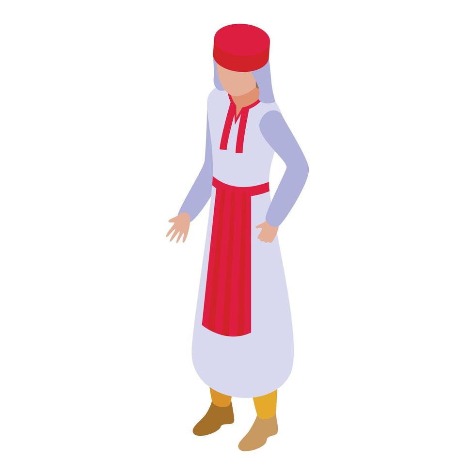 Croatia woman icon isometric vector. Travel map vector