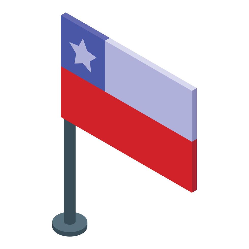 vector isométrico del icono de la bandera de chile. cultura del país