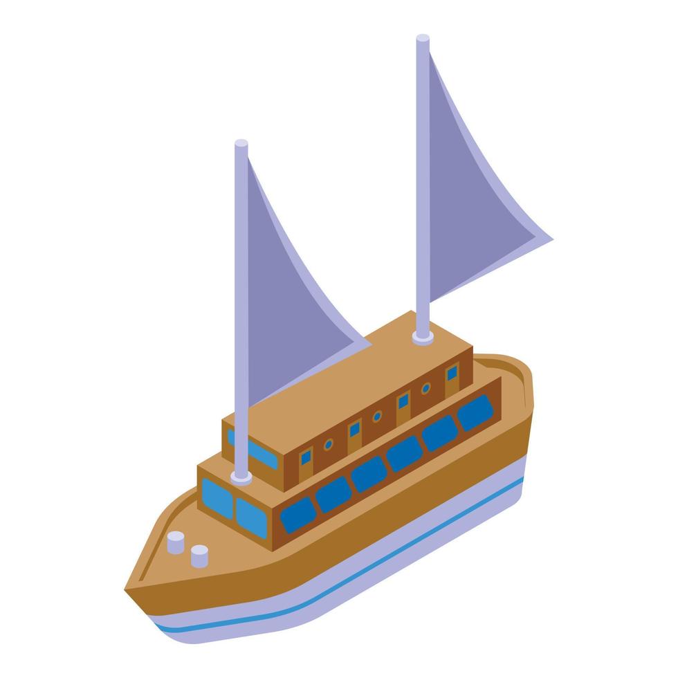 Croatia sea ship icon isometric vector. Cute culture vector