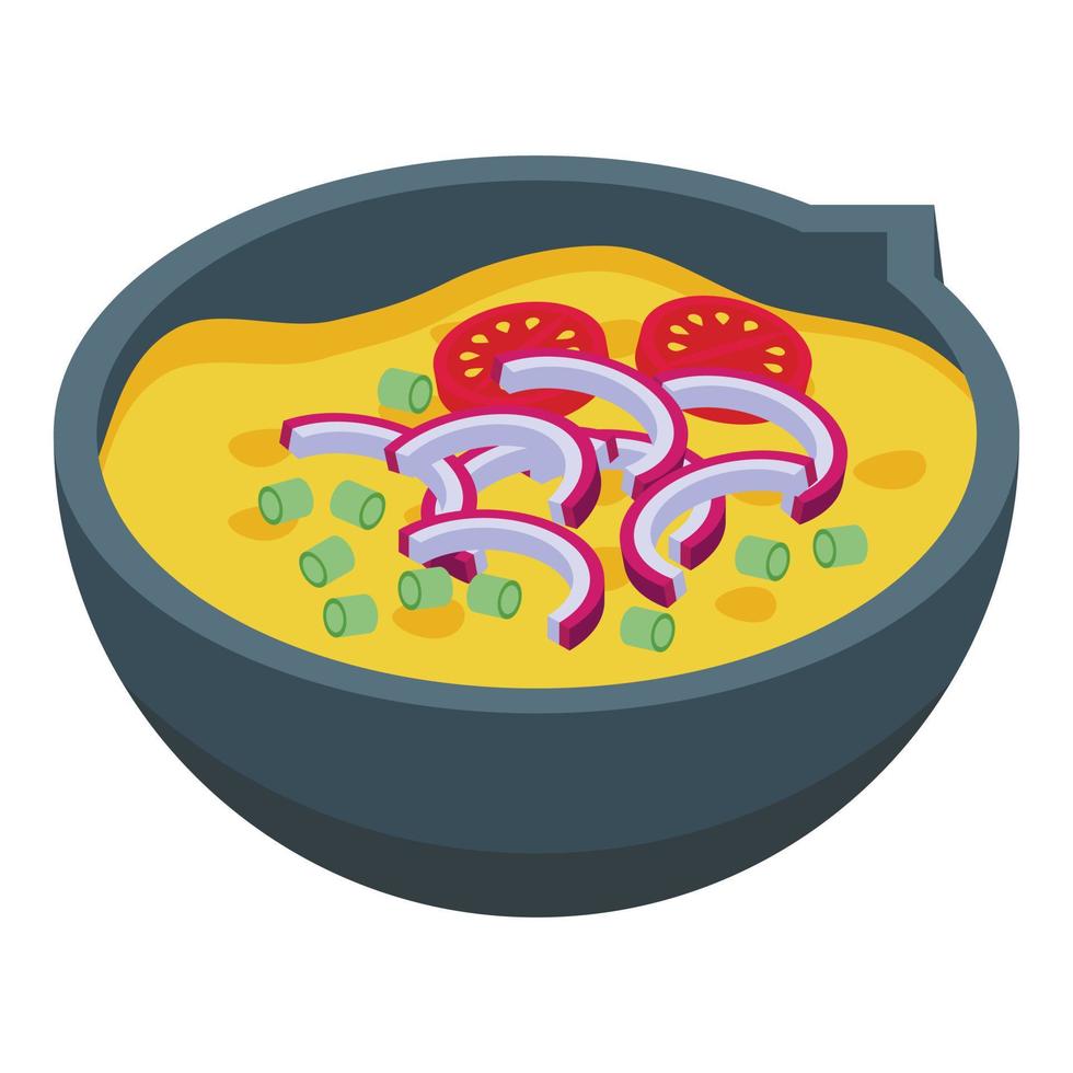 Chile bean soup icon isometric vector. Tourism costume vector