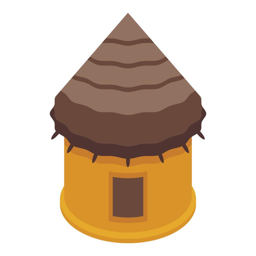 Republic chad tribe house icon isometric vector. Travel africa vector
