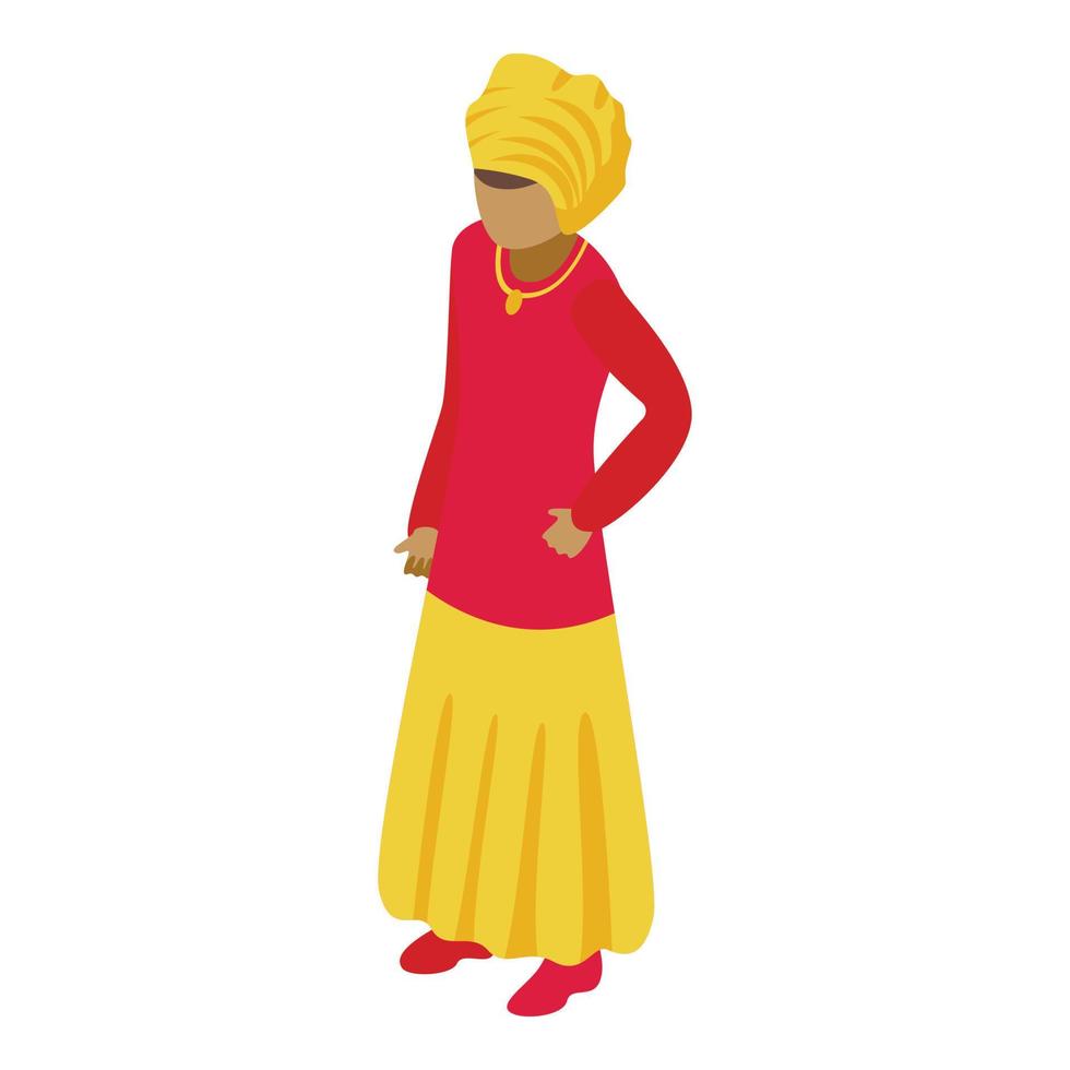 Republic chad woman icon isometric vector. Africa woman vector