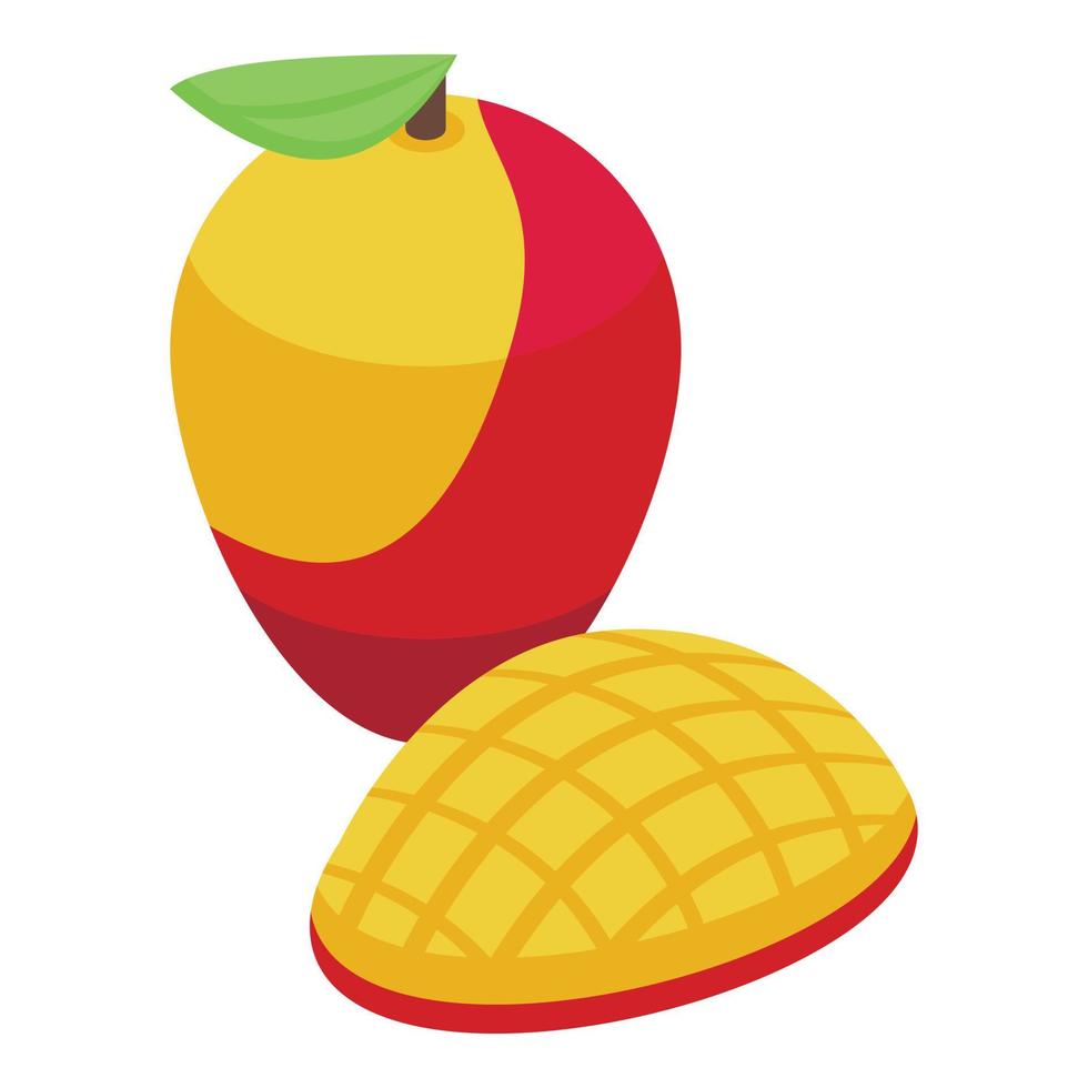 república chad mango fruta icono vector isométrico. comida de viaje