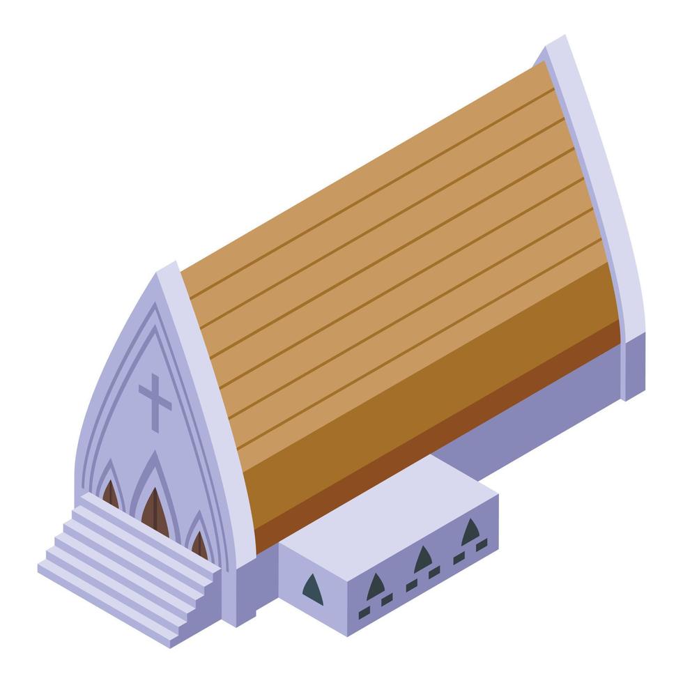 Republic chad church icon isometric vector. Africa travel vector