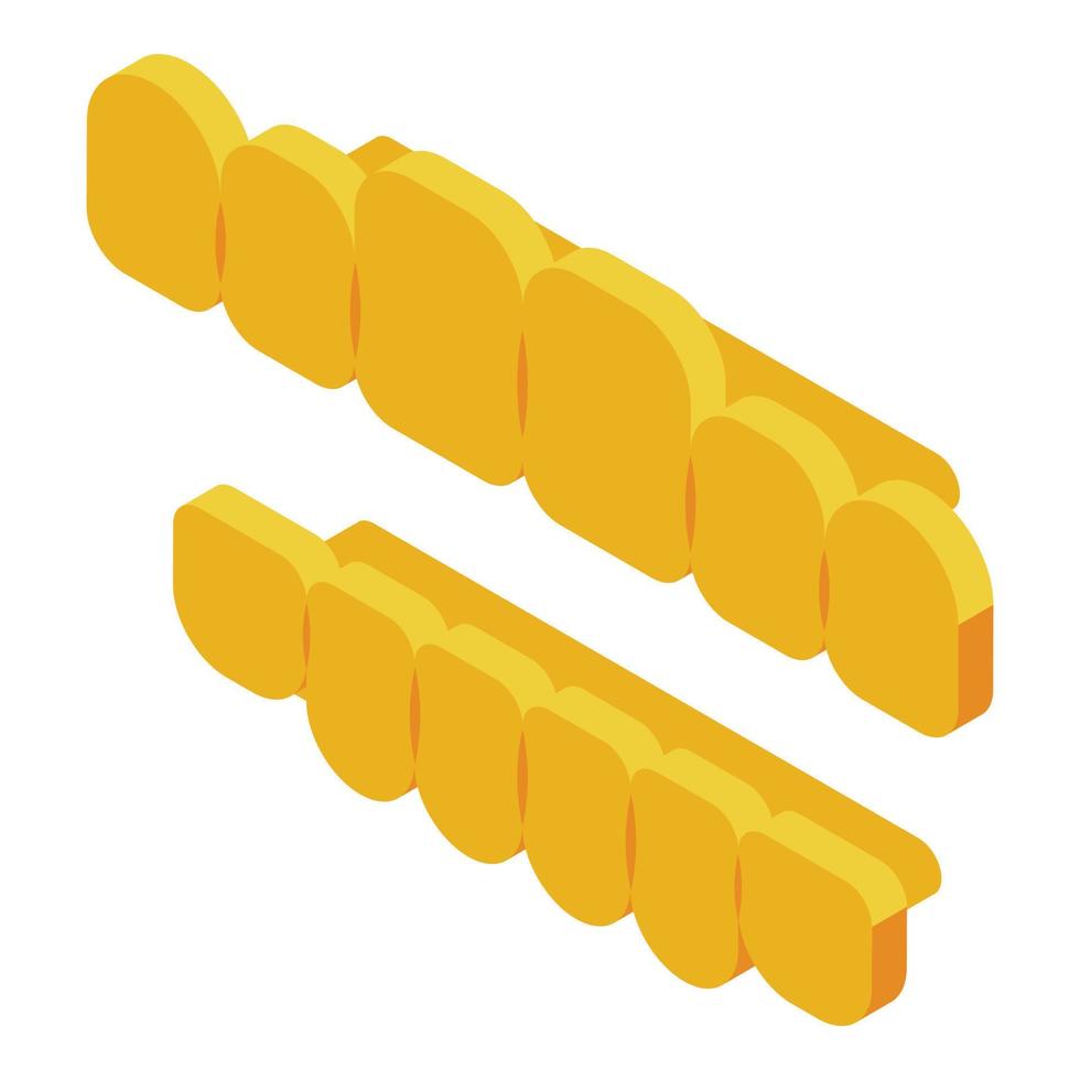 Gold teeth icon isometric vector. Dental care vector