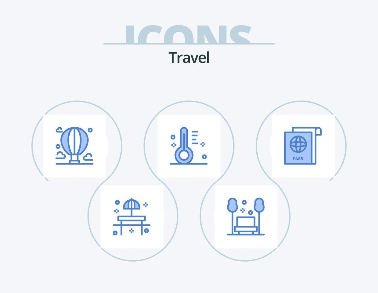 Travel Blue Icon Pack 5 Icon Design. sunny. cloudy. relax. sky. cloud vector
