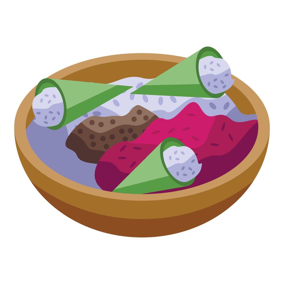 Myanmar rice food icon isometric vector. Culture burma vector