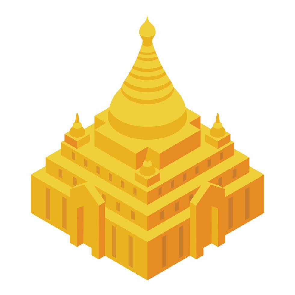 Myanmar temple icon isometric vector. Landmark culture vector