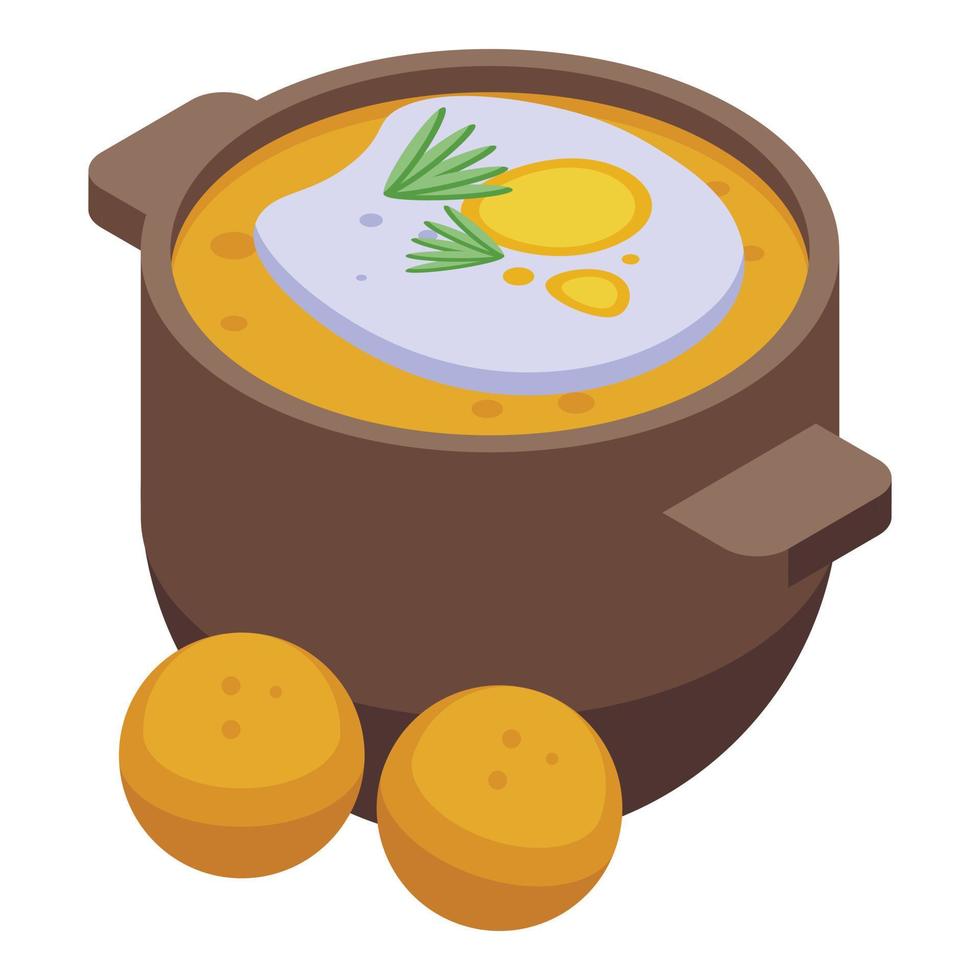Belarus soup pot icon isometric vector. Tourism nature vector