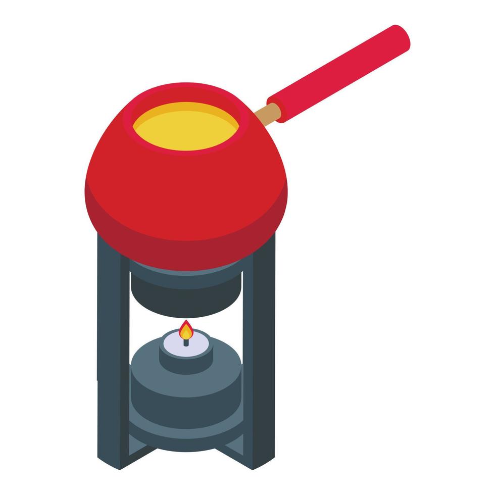 Melted fondue icon isometric vector. Cheese food vector