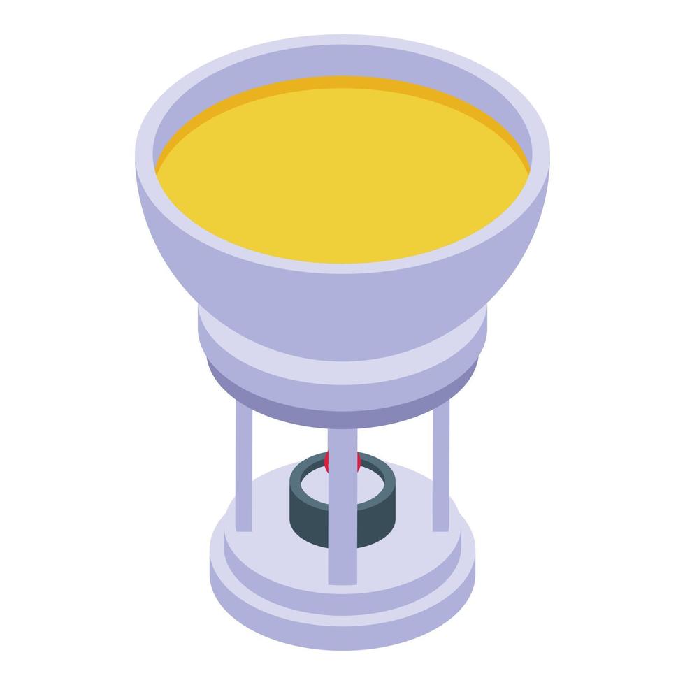 Food fondue icon isometric vector. Fork cheese vector