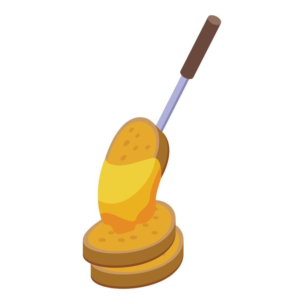 Bread fondue icon isometric vector. Cheese food vector