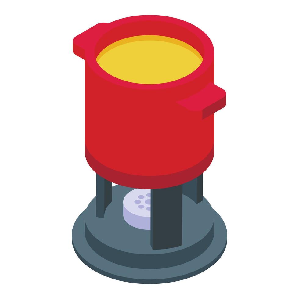 Red pot fondue icon isometric vector. Cooking gourmet vector