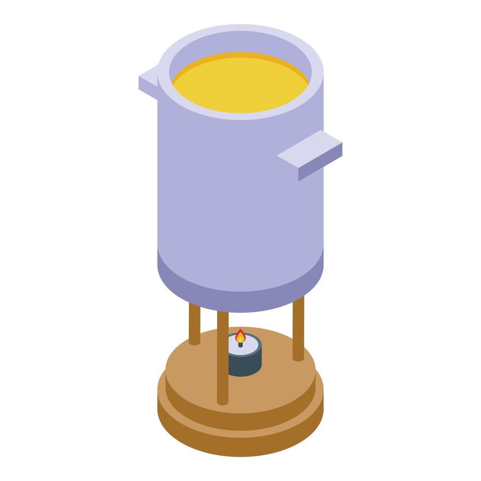 icono de fondue de queso ardiente vector isométrico. cena cocinando