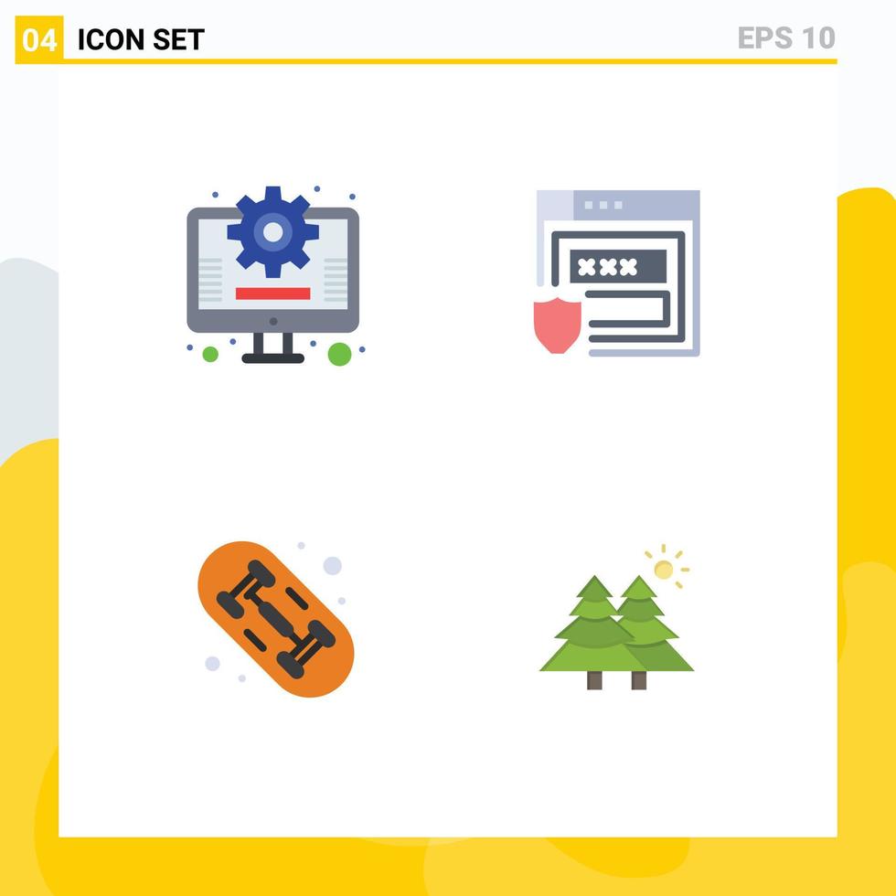 4 Creative Icons Modern Signs and Symbols of business hobby gdpr storage forest Editable Vector Design Elements