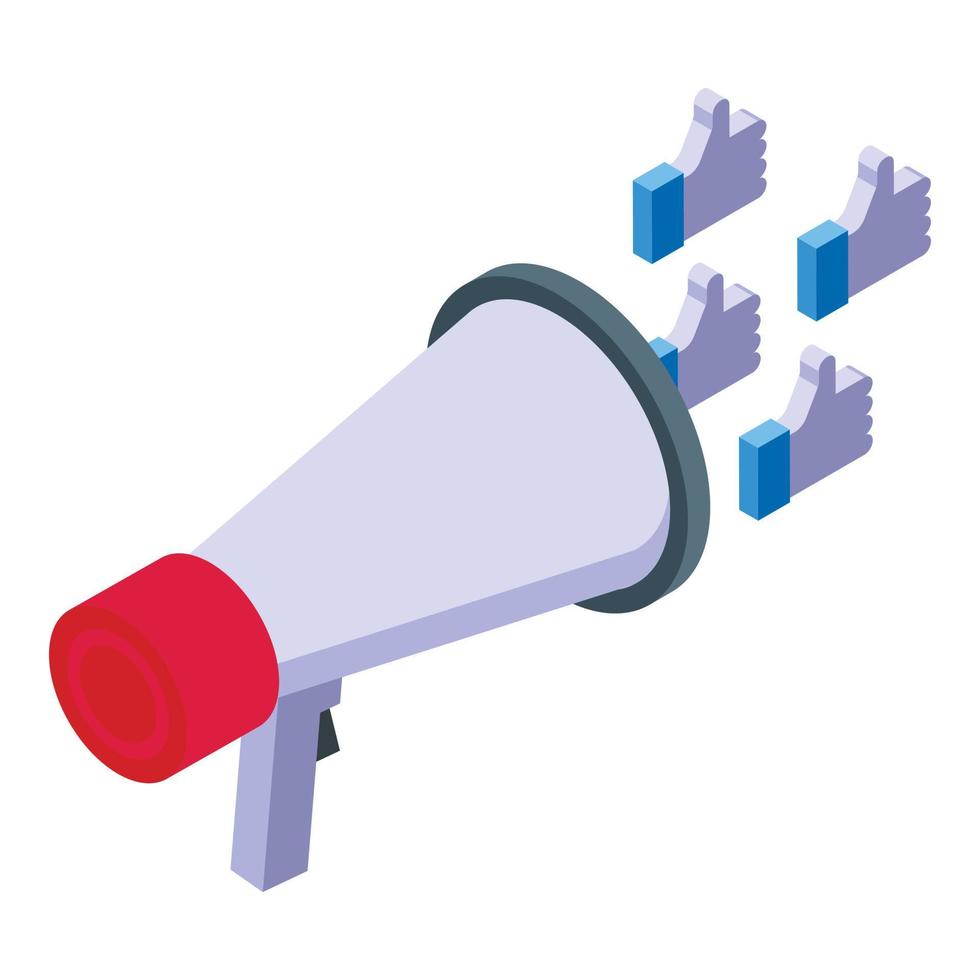 Megaphone like icon isometric vector. Trend future vector