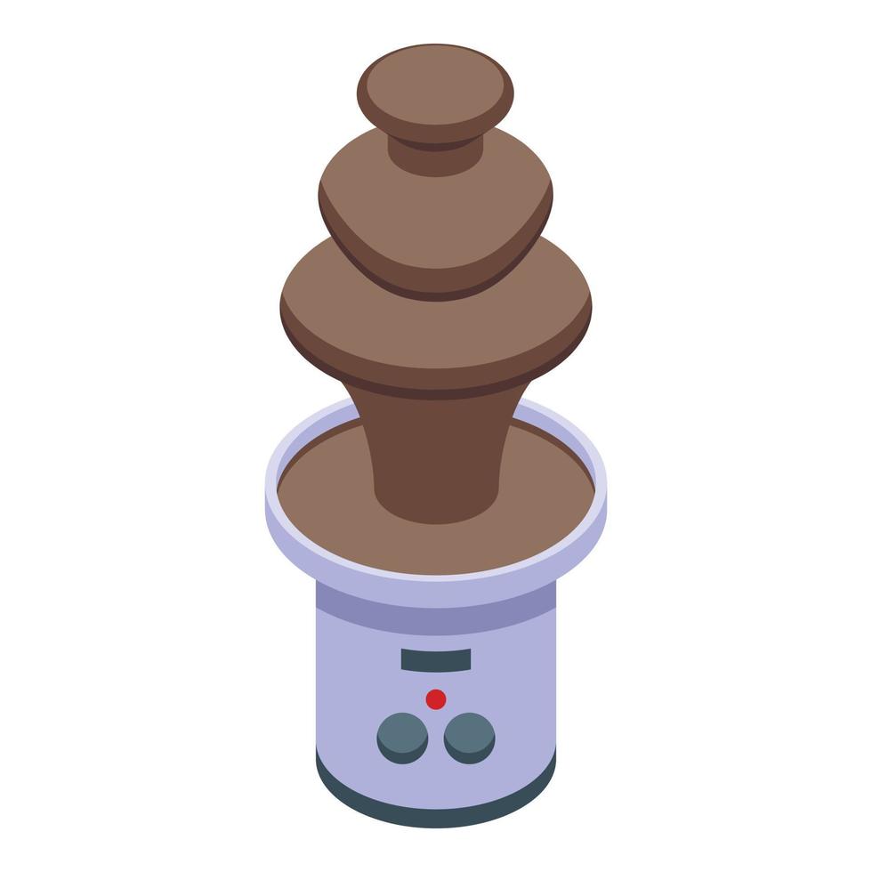 Marshmallow cocoa fondue icon isometric vector. Chocolate fondue vector