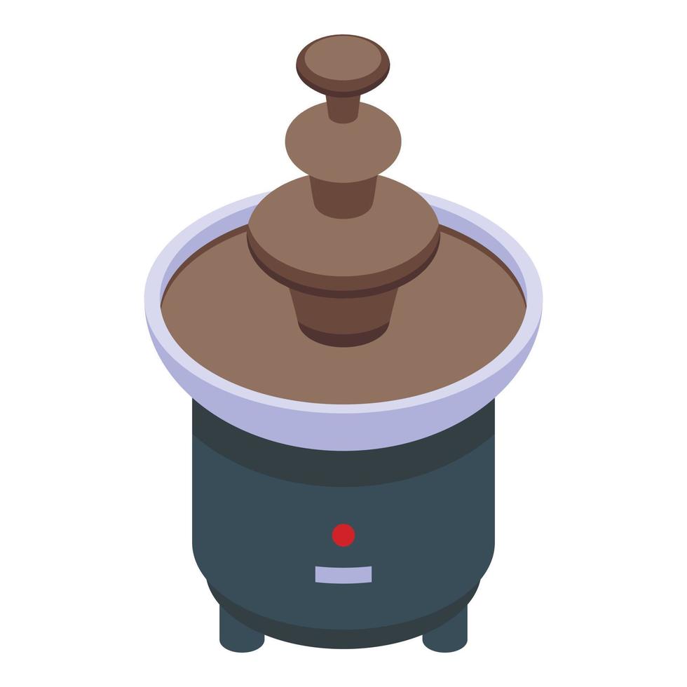 icono de fuente de cacao con leche vector isométrico. fondue de chocolate