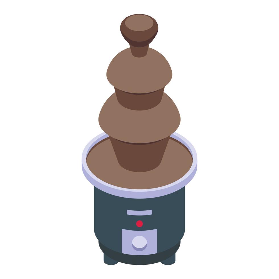 Sweet cocoa fountain icon isometric vector. Machine bar vector