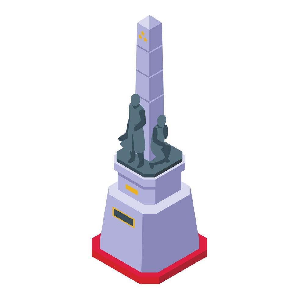 vector isométrico del icono de la estatua de filipinas. cultura de la ciudad