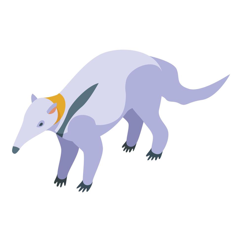 White anteater icon isometric vector. Giant baby vector
