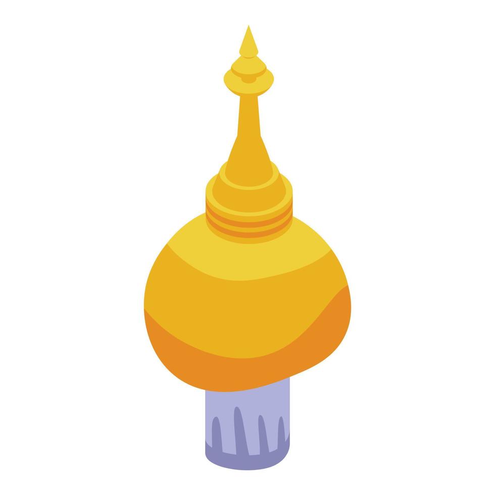 Myanmar gold tower icon isometric vector. Asia flag vector