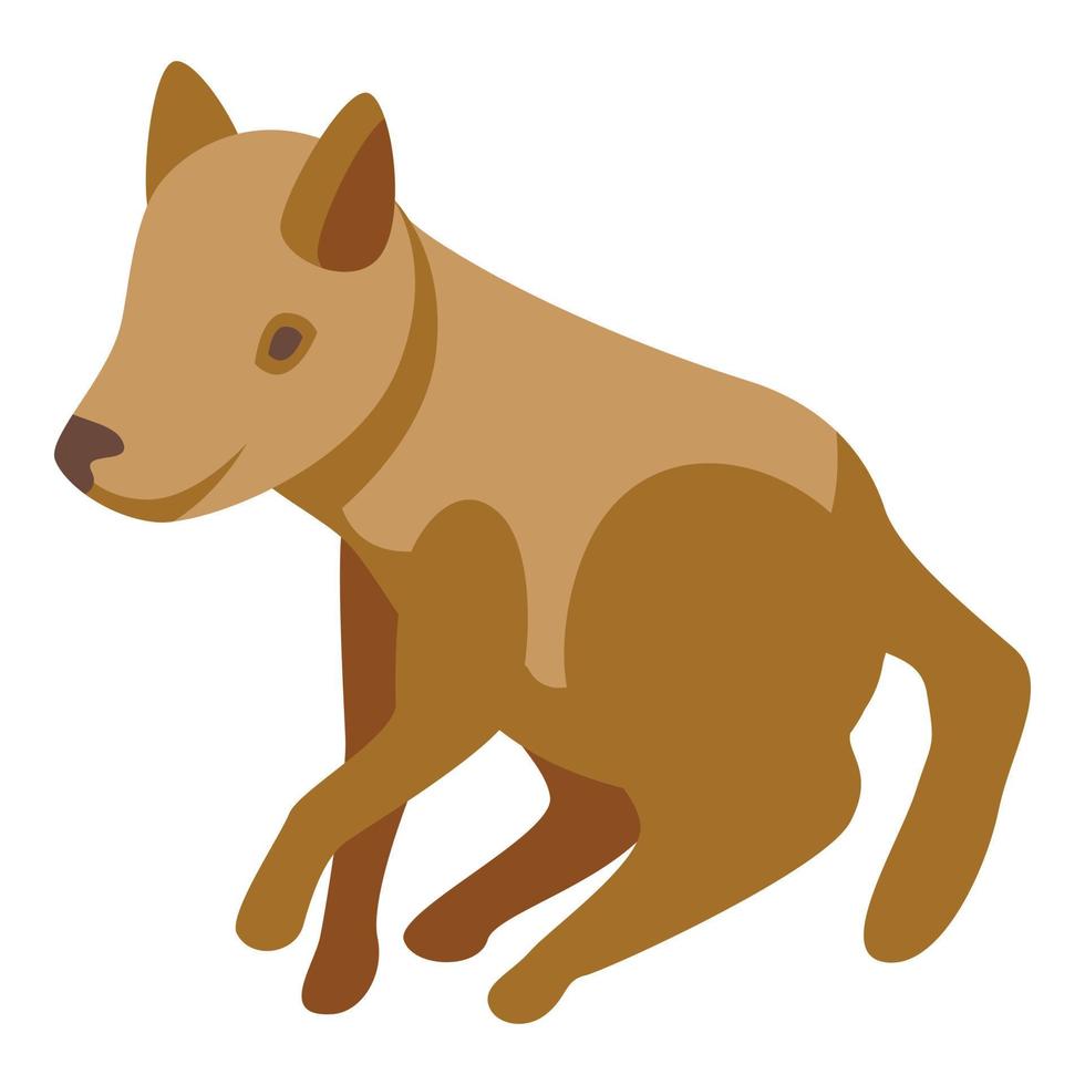 bebé perro salvaje icono vector isométrico. mamífero animal