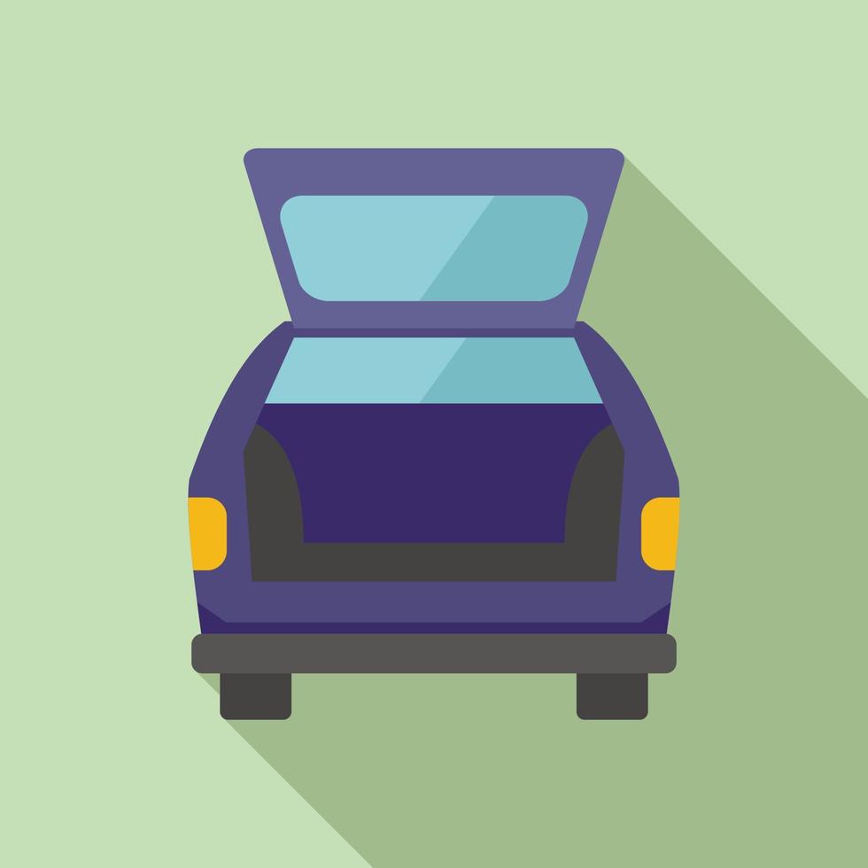 Side back trunk icon flat vector. Door vehicle vector