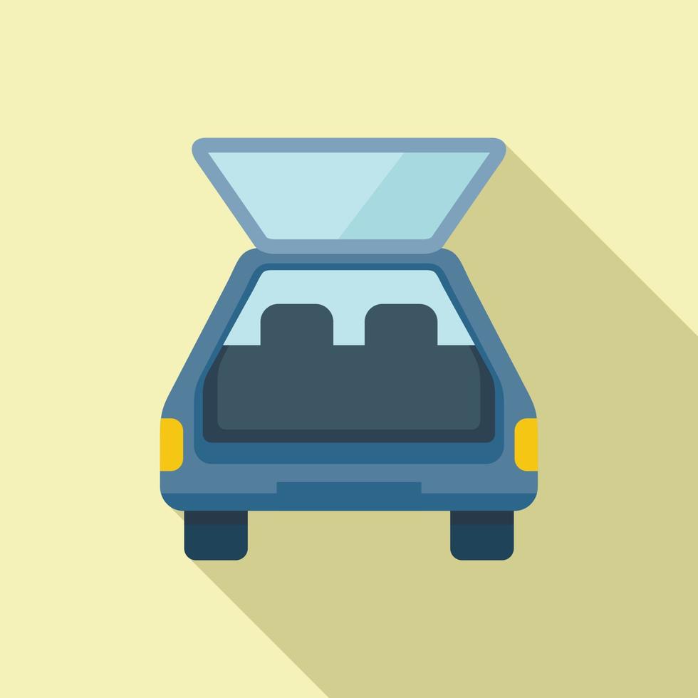 Luggage trunk icon flat vector. Car door vector