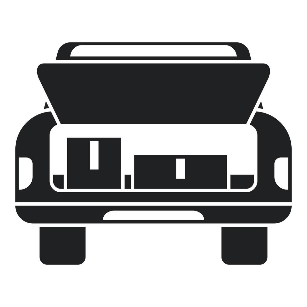 vector simple del icono del maletero del coche de viaje. puerta abierta