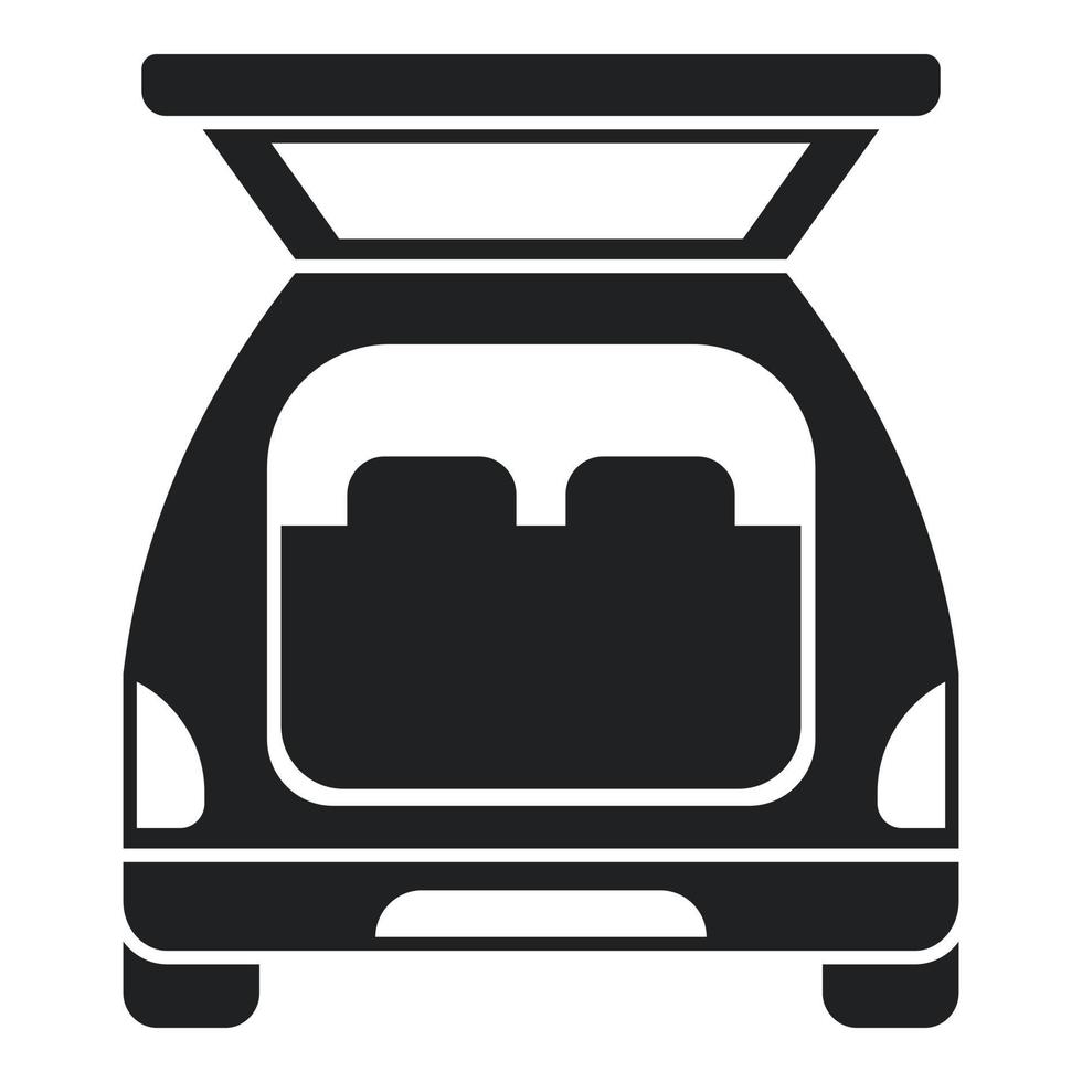 Suitcase trunk icon simple vector. Car door vector
