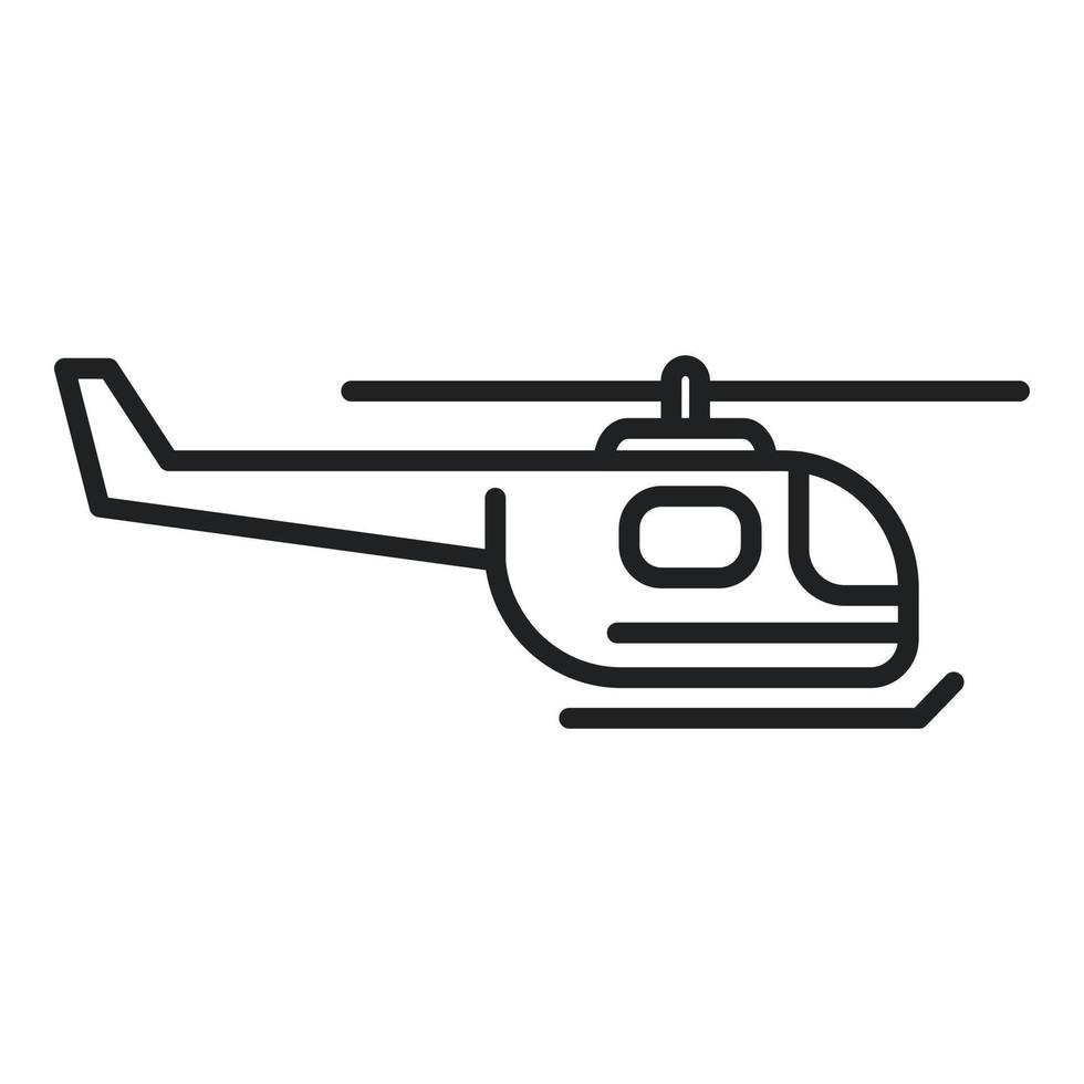 Flying rescue helicopter icon outline vector. Air transport vector