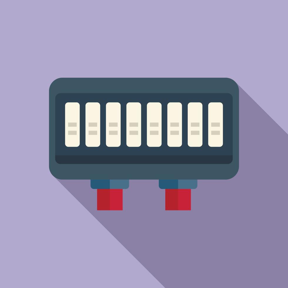 Control junction box icon flat vector. Electric power vector