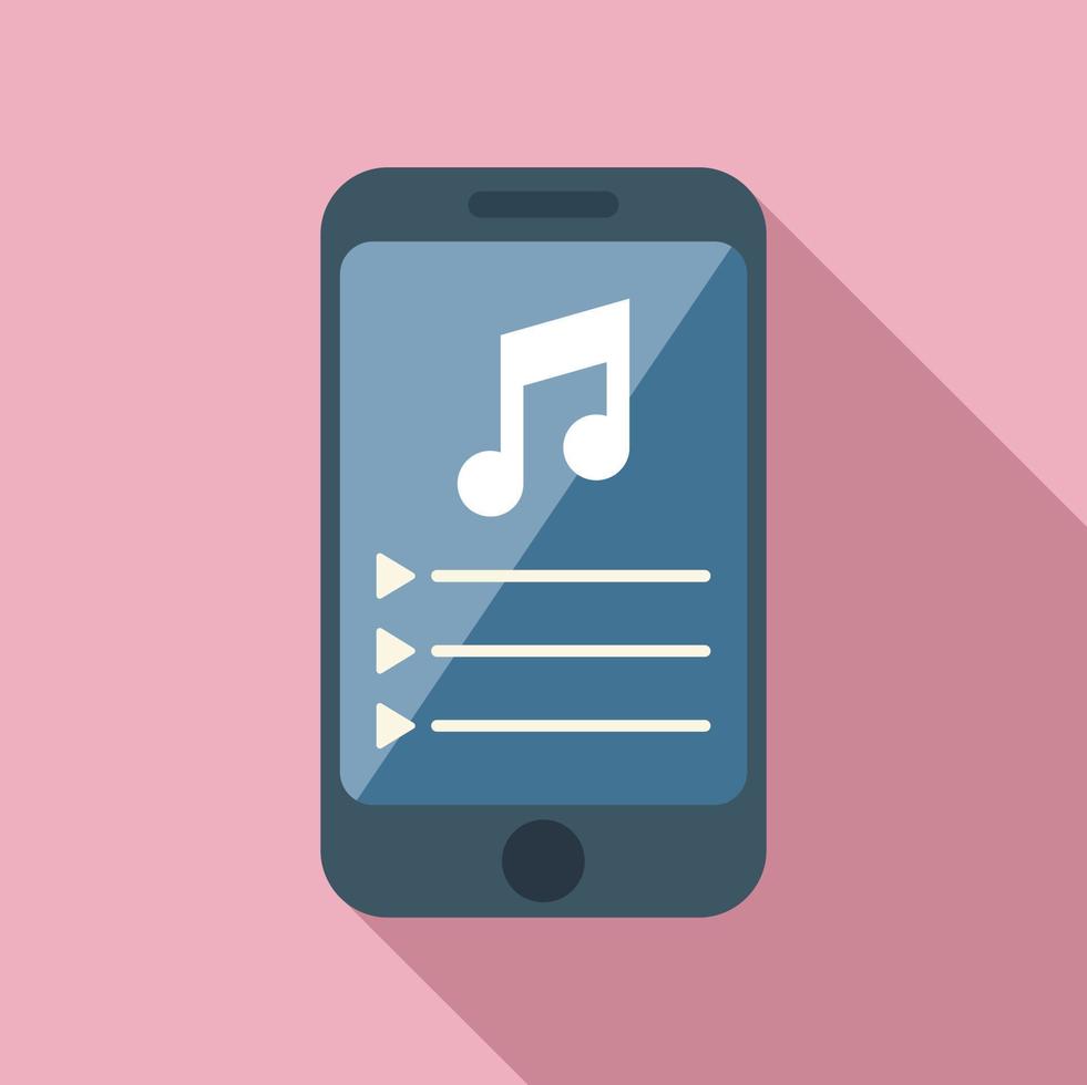 Phone music playlist icon flat vector. Mobile smartphone vector