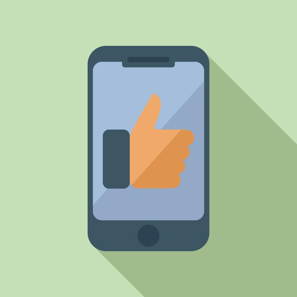 Smartphone online like icon flat vector. Mobile phone vector