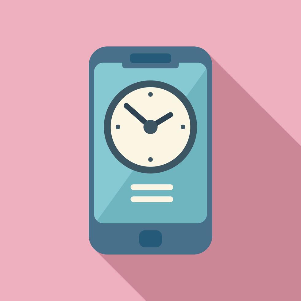 Smartphone clock icon flat vector. Mobile using vector