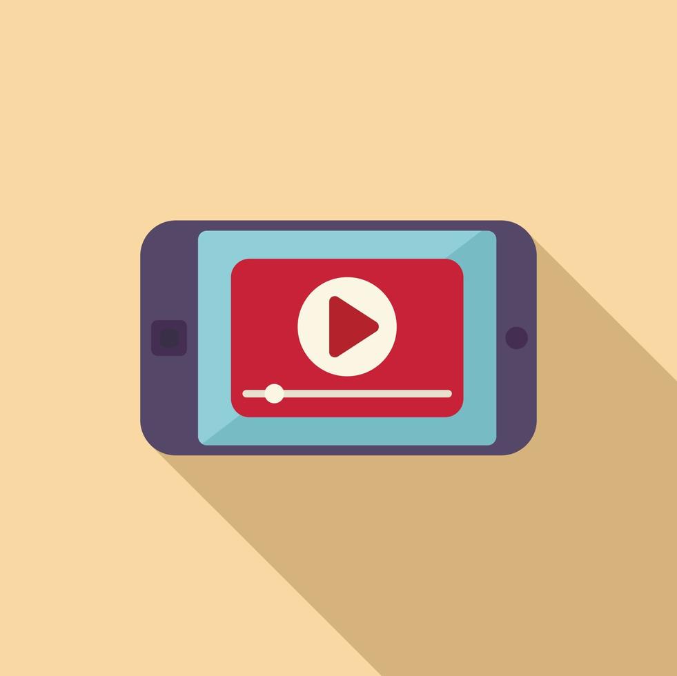 Play video on phone icon flat vector. Mobile smartphone vector