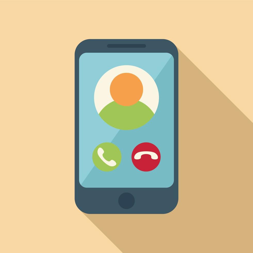 Phone call icon flat vector. Online smart vector