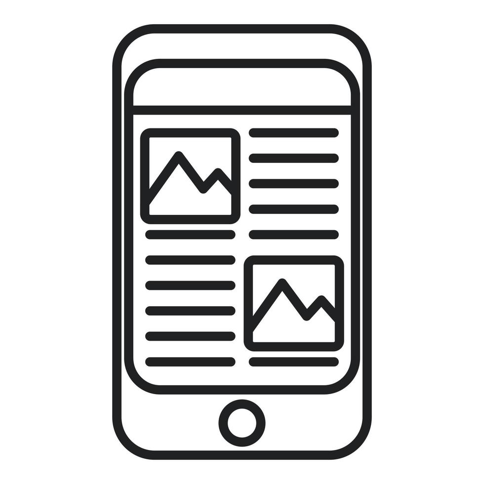 Photo file manager icon outline vector. Mobile cellphone vector