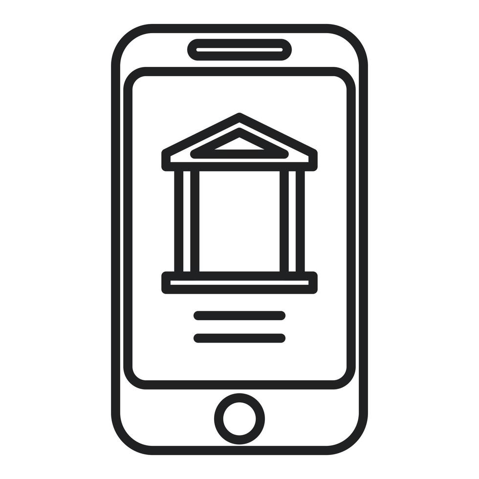 Smartphone banking icon outline vector. Online app vector