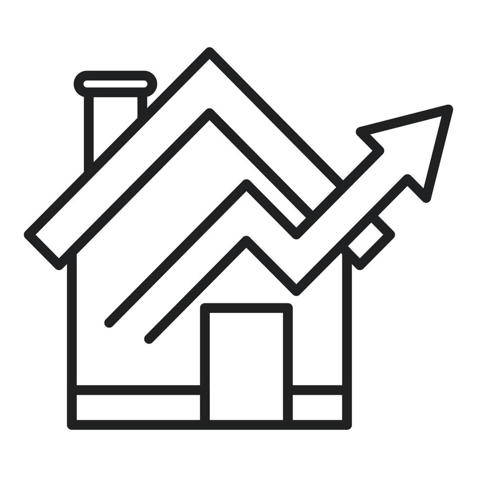 Loan house icon outline vector. Real home vector