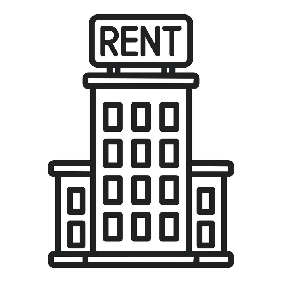 Rent building icon outline vector. Property house vector