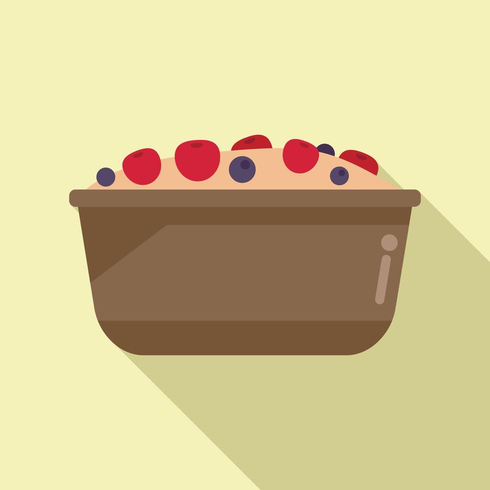 crema ensalada de frutas icono vector plano. comida fresca