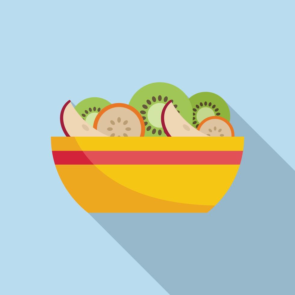 Kiwi fruit salad icon flat vector. Fresh food vector