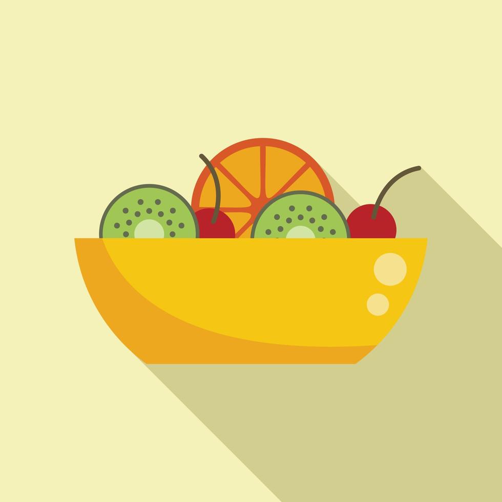 Restaurant fruit salad icon flat vector. Diet meal vector